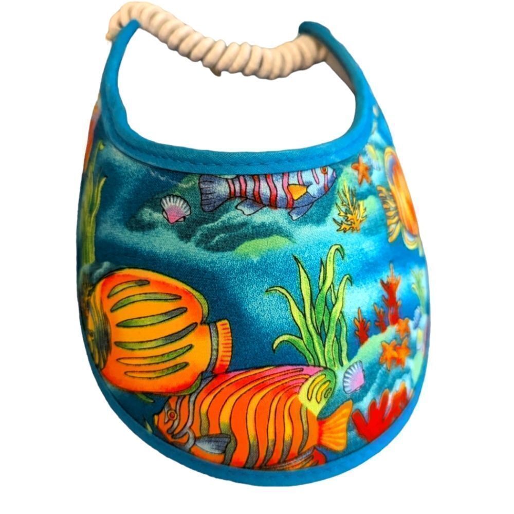 Vintage rainbow fish visor hat youth